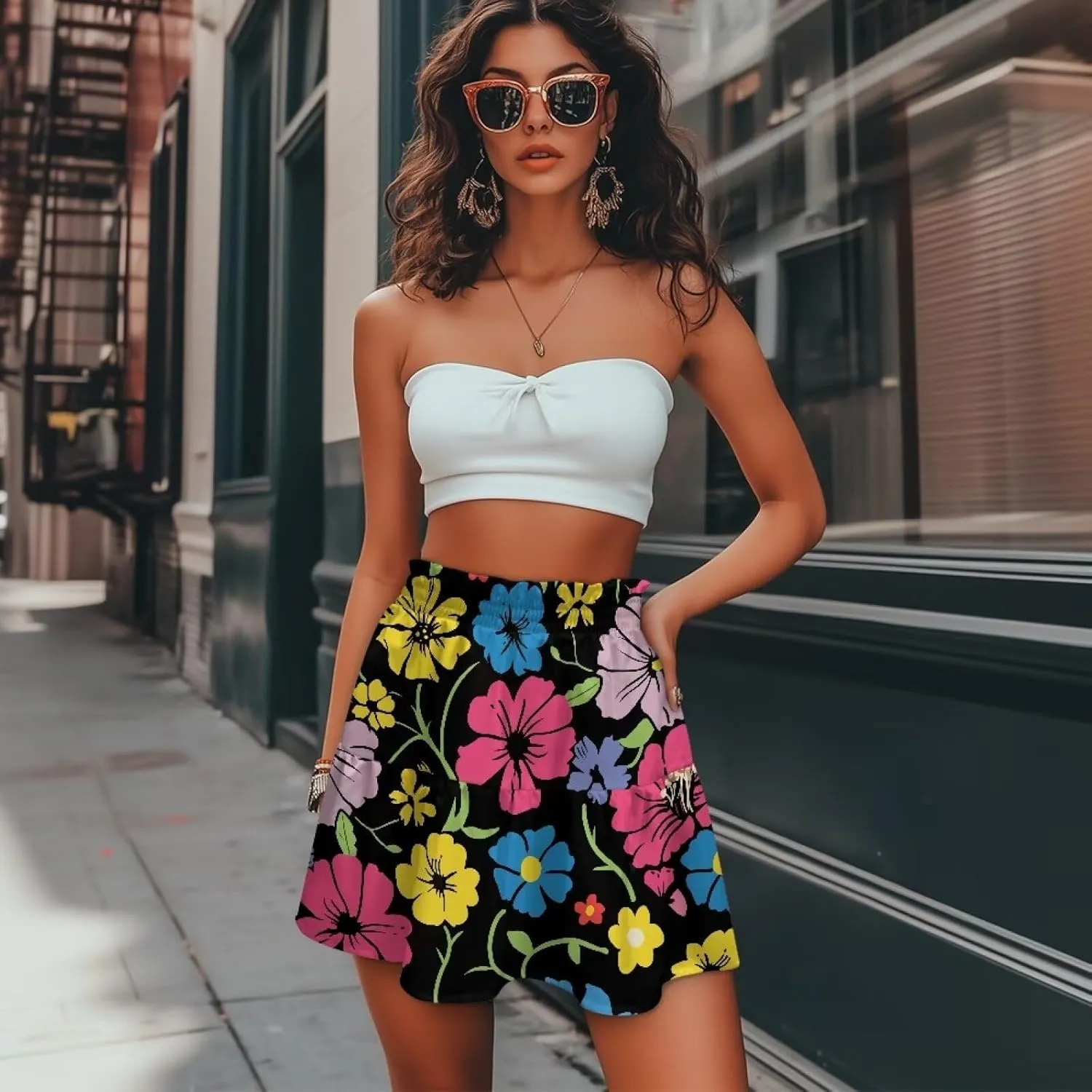 Golf Skirts for Women Tummy Control High Waist Tiered Mini Skirt