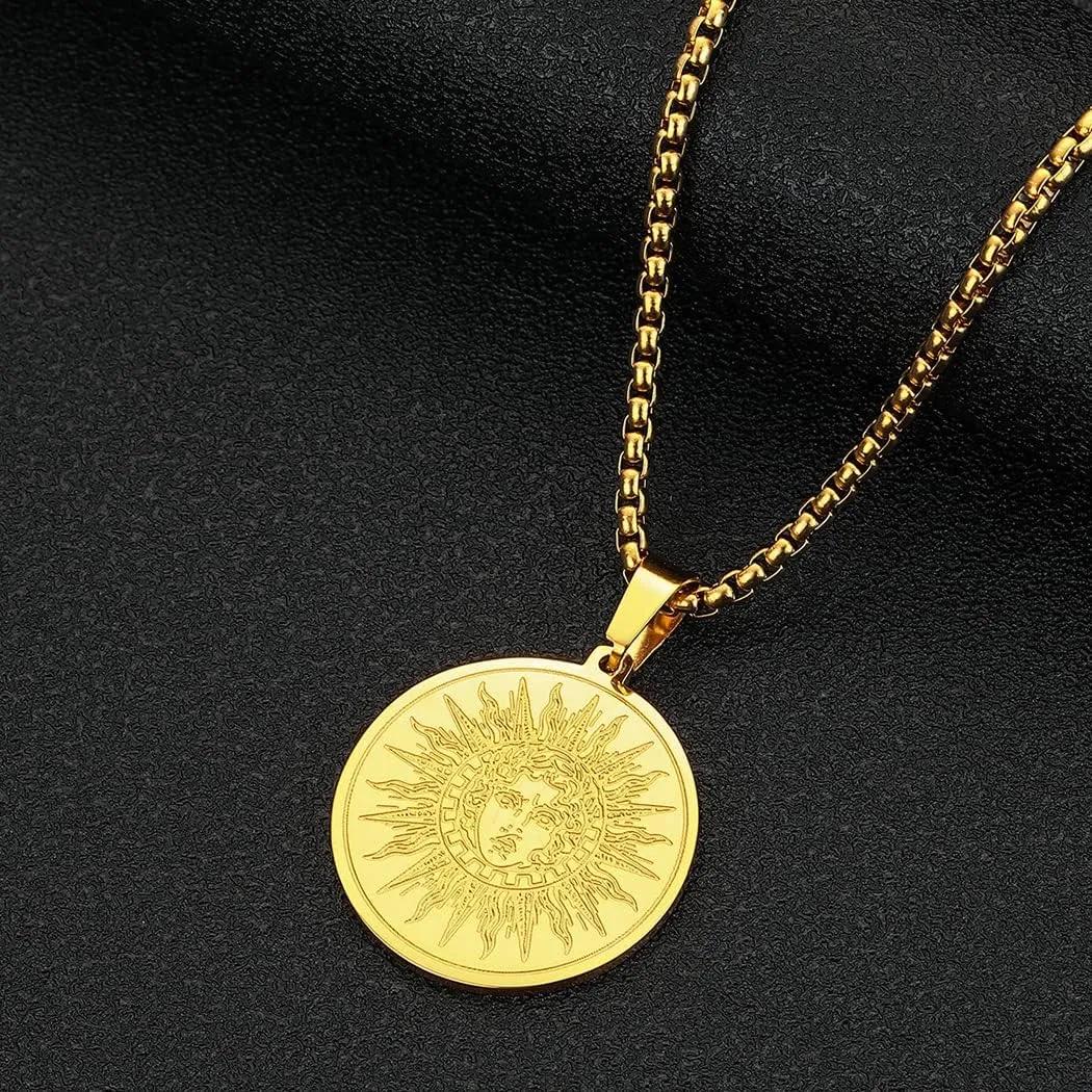 Greek Gorgon Medusa Necklace For Women Stainless Steel Jewelry Pagan Mythology Statement Necklace Pendants