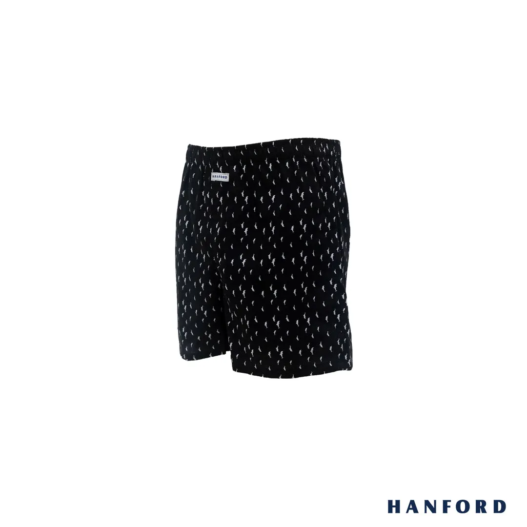 Hanford Kids/Teens 100% Cotton Woven Shorts Dolphin - Dolphin Print/Black (SinglePack)