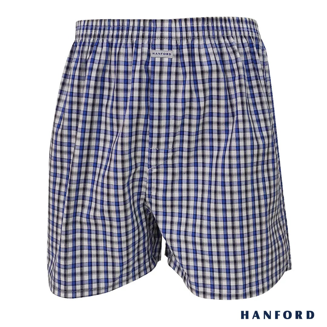 Hanford Men 100% Premium Cotton Woven Boxer Shorts Mosaic - Checkered (1PC/SinglePack)