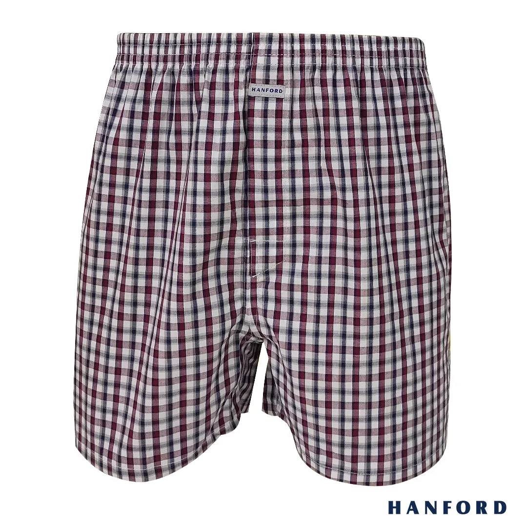 Hanford Men 100% Premium Cotton Woven Boxer Shorts Mosaic - Checkered (1PC/SinglePack)