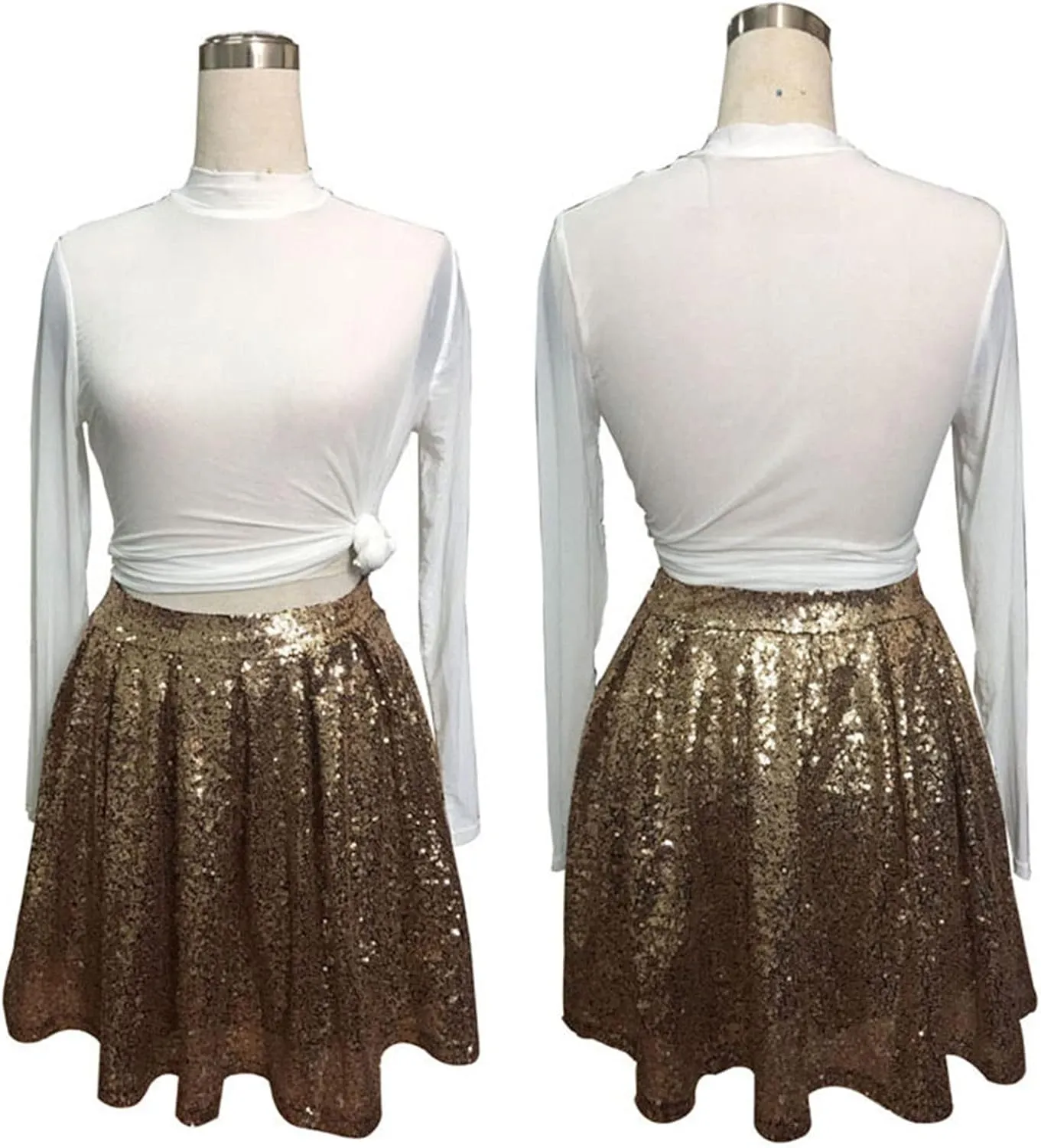 High Waist Skirts for Women Women's Fashion Skirt Dress High Waist Pleated Solid Color Short Midi Skirts for