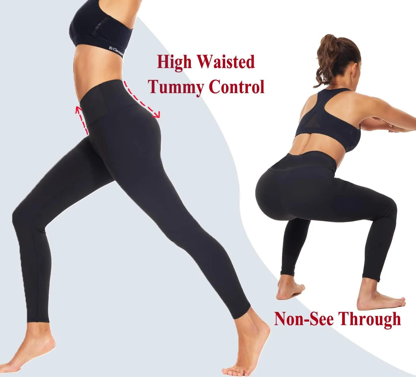 High Waisted Leggings for Women-Womens Black Seamless Workout Leggings Running Tummy Control Yoga Pants
