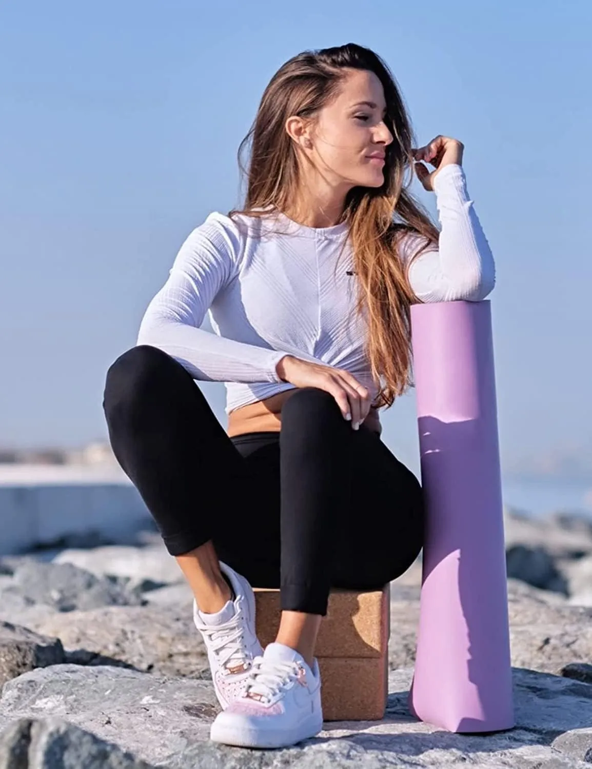 High Waisted Leggings for Women-Womens Black Seamless Workout Leggings Running Tummy Control Yoga Pants