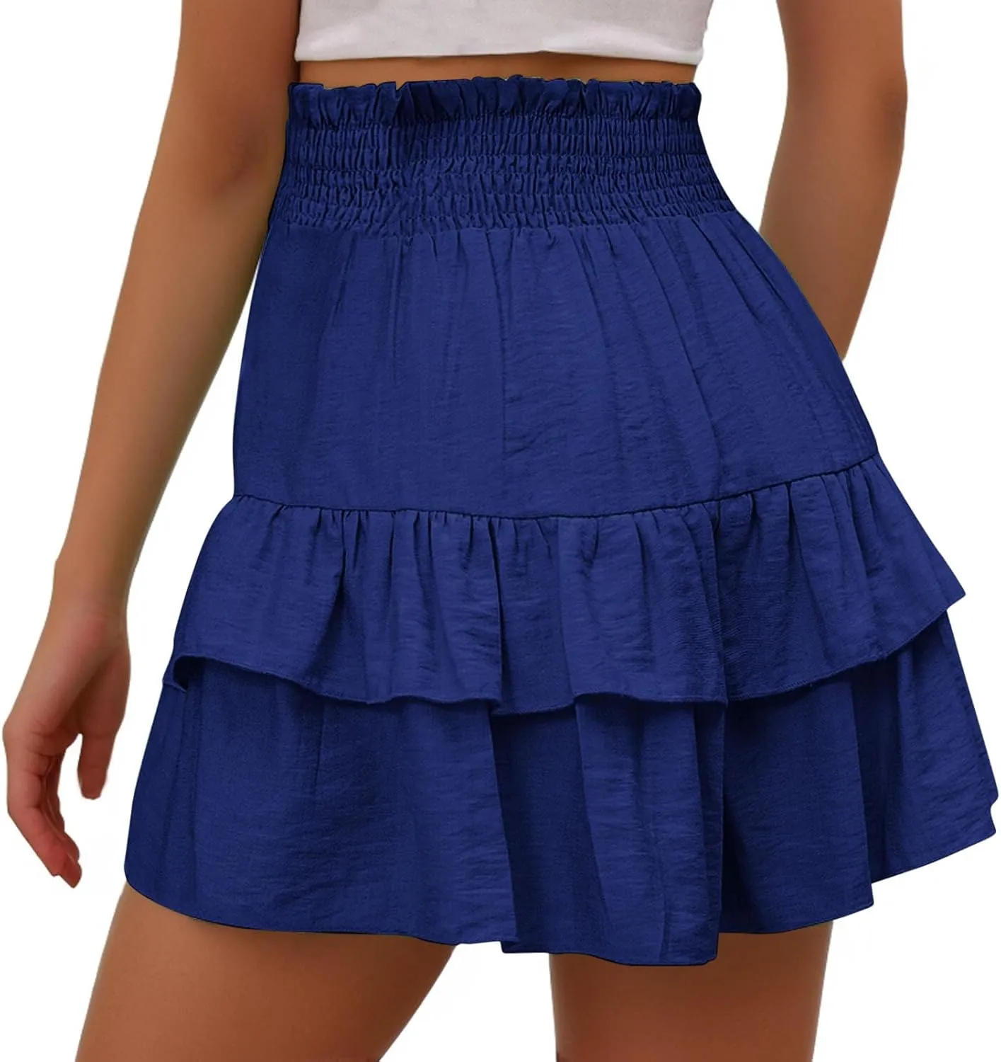 High Waisted Shorts for Women Summer Bermuda Shorts Flowy Casual Ruffle Shorts Trendy Beach Shorts Mini Pleated Skirt