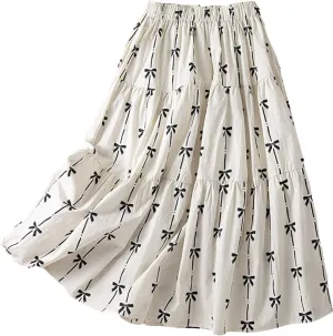 High Waisted Skirts for Womens Fashion Floral Print Midi Skirt Casual Flowy Maxi Skirts Half Dress Boho Skirts