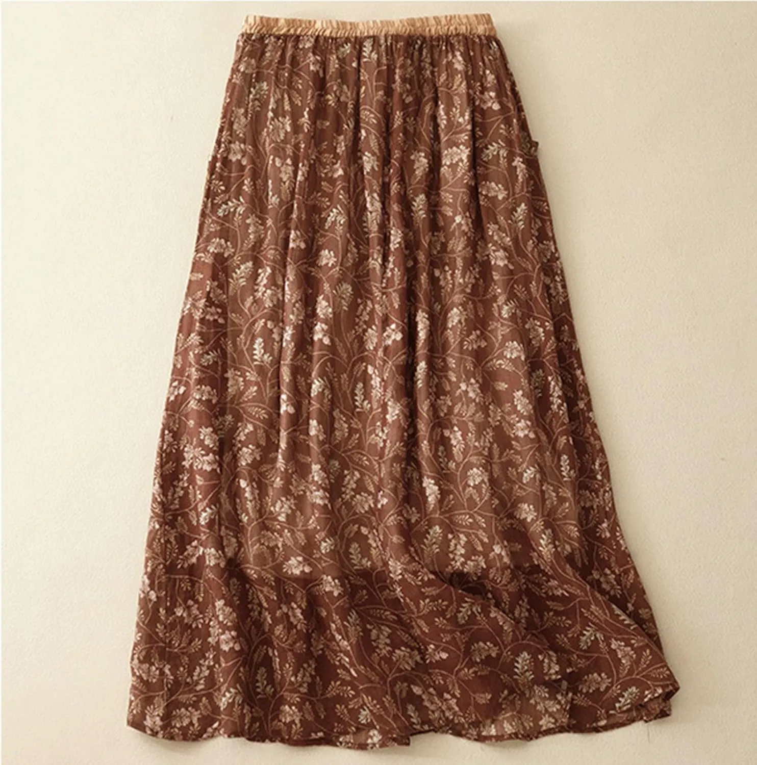 High Waisted Skirts for Womens Fashion Floral Print Midi Skirt Casual Flowy Maxi Skirts Half Dress Boho Skirts