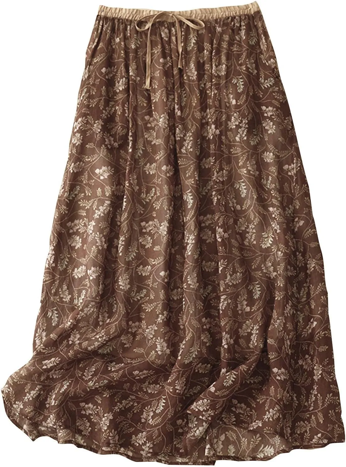 High Waisted Skirts for Womens Fashion Floral Print Midi Skirt Casual Flowy Maxi Skirts Half Dress Boho Skirts