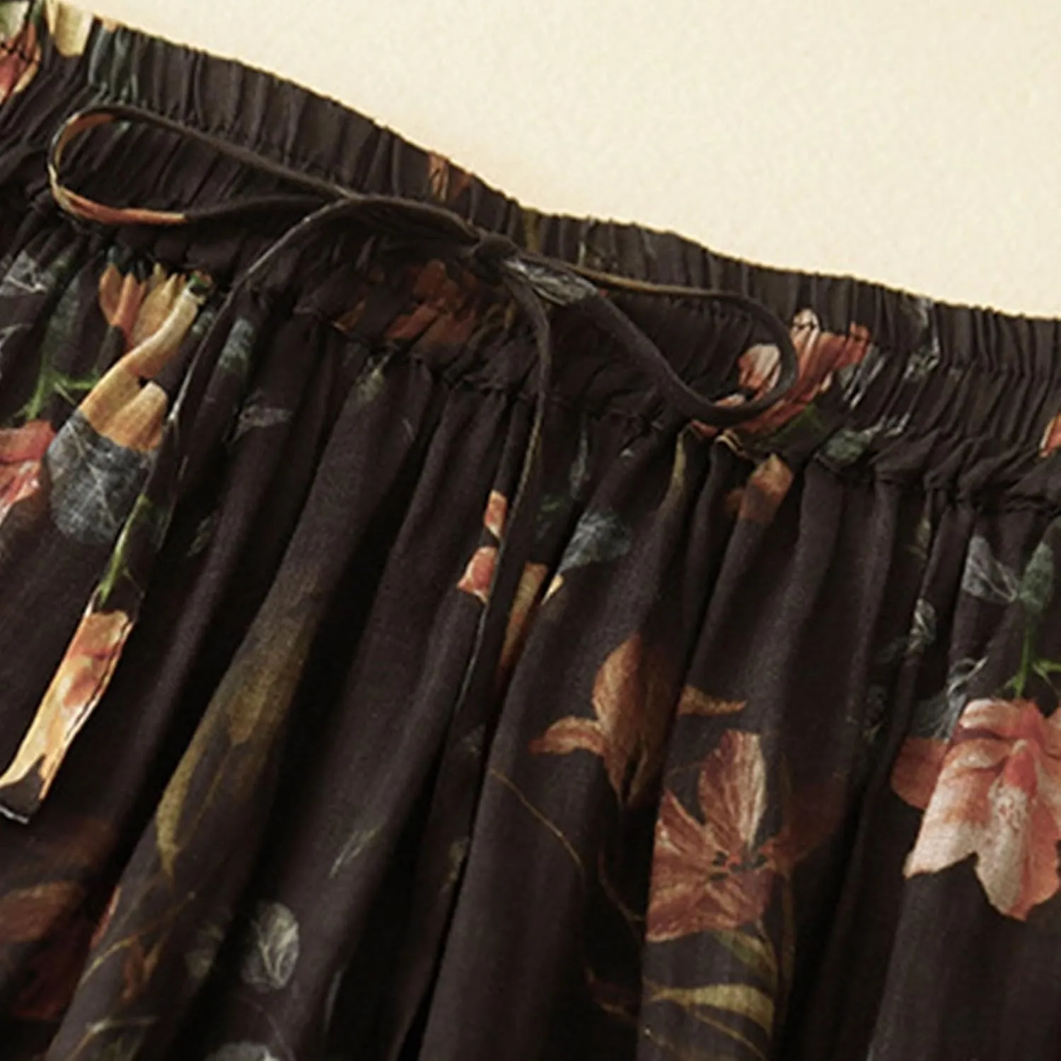 High Waisted Skirts for Womens Fashion Floral Print Midi Skirt Casual Flowy Maxi Skirts Half Dress Boho Skirts