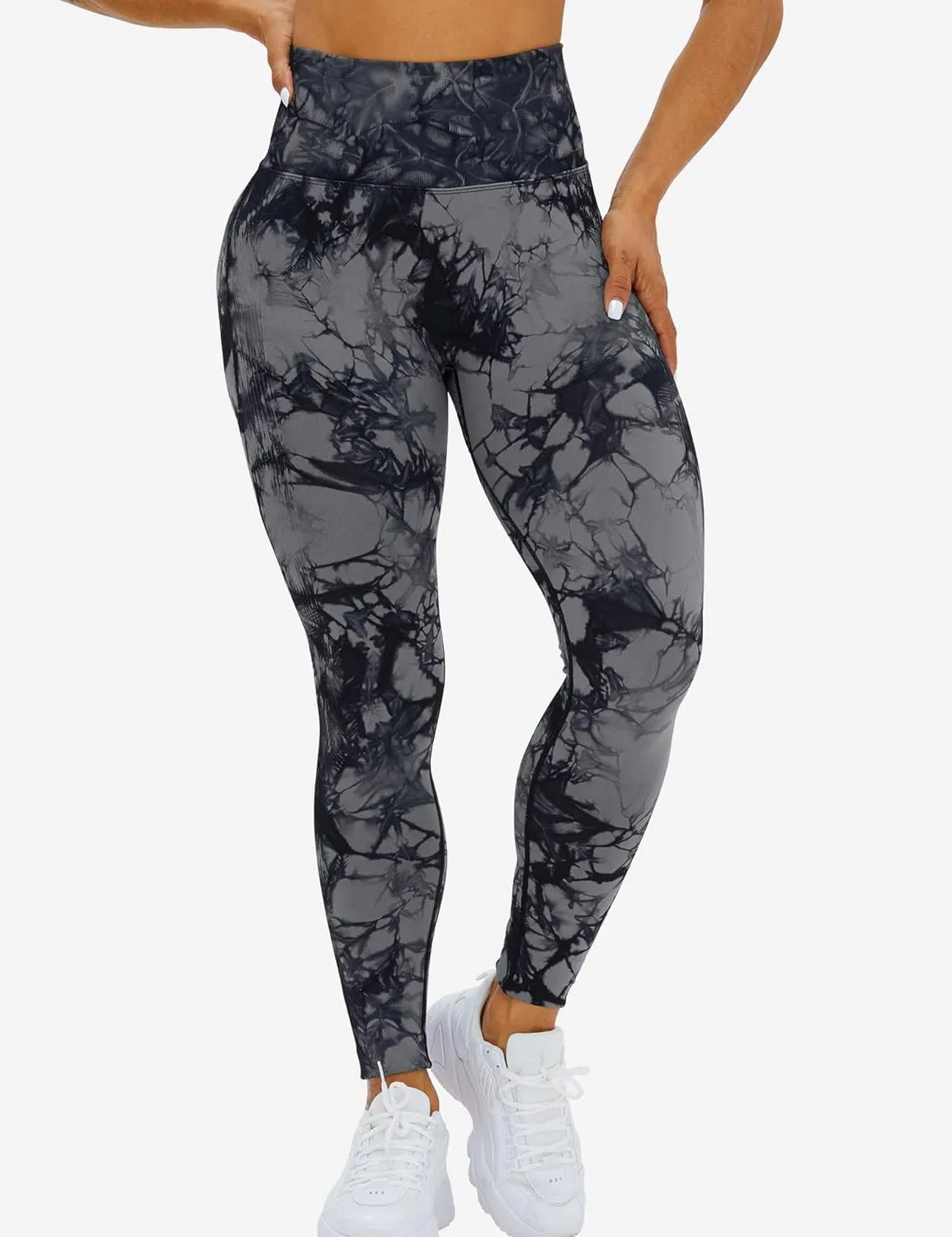 HIGORUN Tie Dye Workout Seamless Leggings for Women High Waist Gym Leggings Yoga Pants