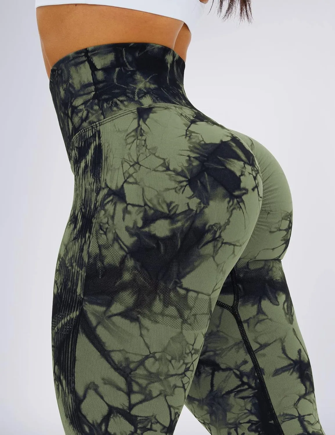 HIGORUN Tie Dye Workout Seamless Leggings for Women High Waist Gym Leggings Yoga Pants