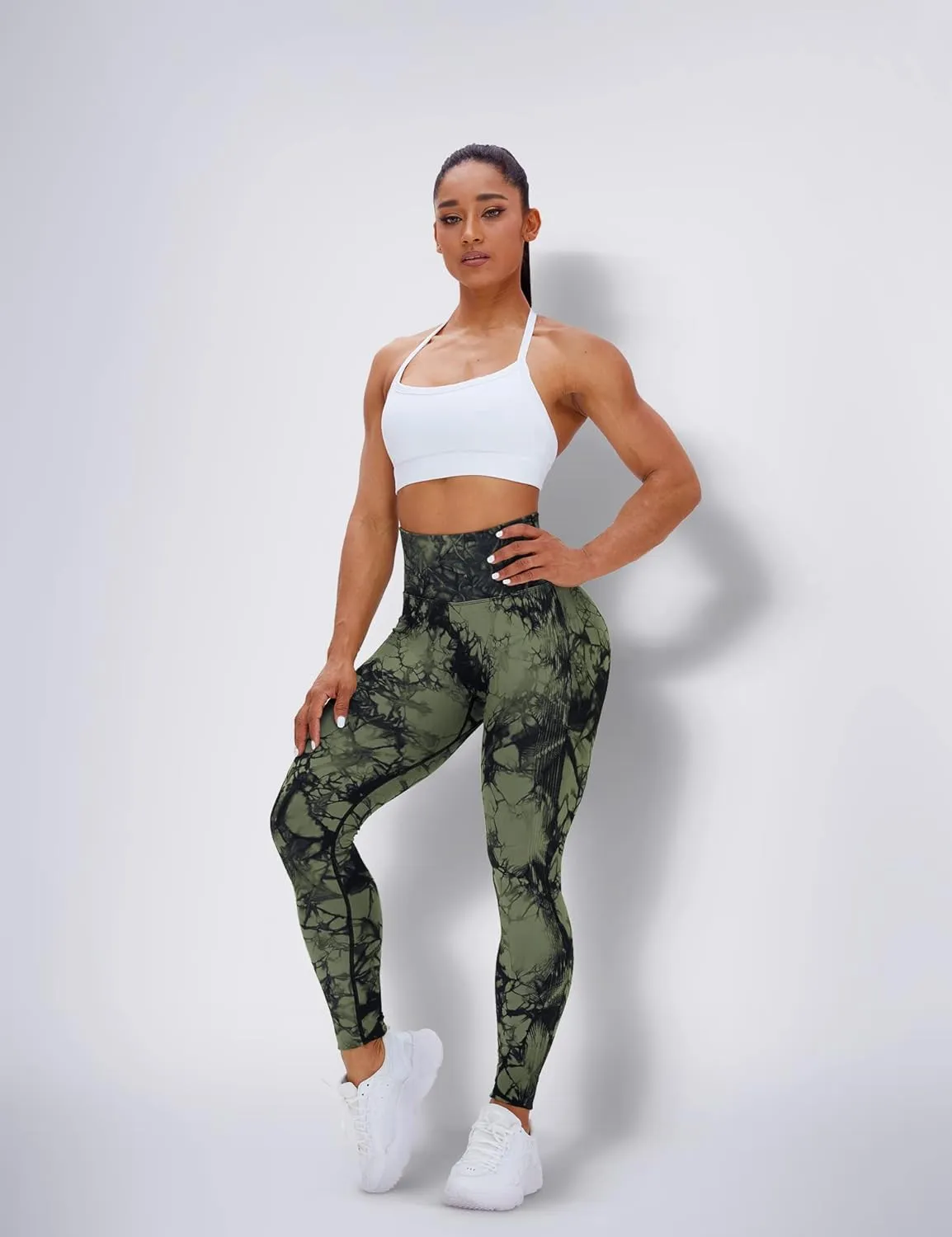 HIGORUN Tie Dye Workout Seamless Leggings for Women High Waist Gym Leggings Yoga Pants
