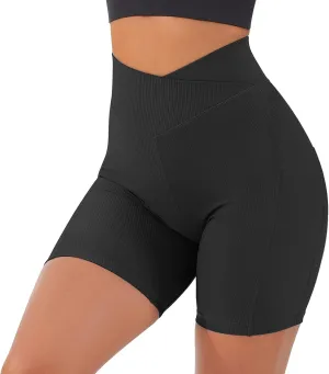 Hold Tight Shorts Biker Women High Waisted Shorts Shorts Butt Cross Waist Workout Lifting V Yoga Shorts Yoga Crazy