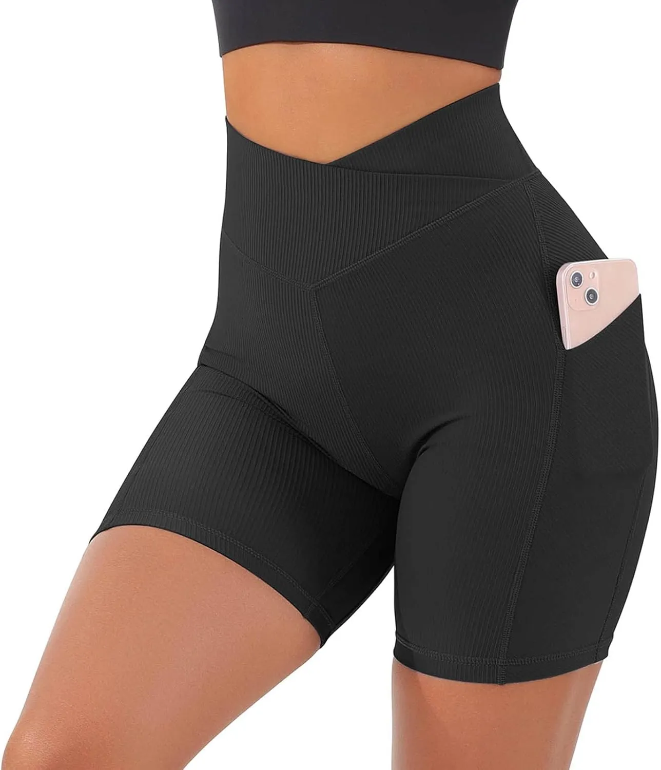 Hold Tight Shorts Biker Women High Waisted Shorts Shorts Butt Cross Waist Workout Lifting V Yoga Shorts Yoga Crazy