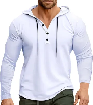 Hoodies For Guys Drawstring Outdoor Casual Comfy Work Workout Plain Sweatshirt