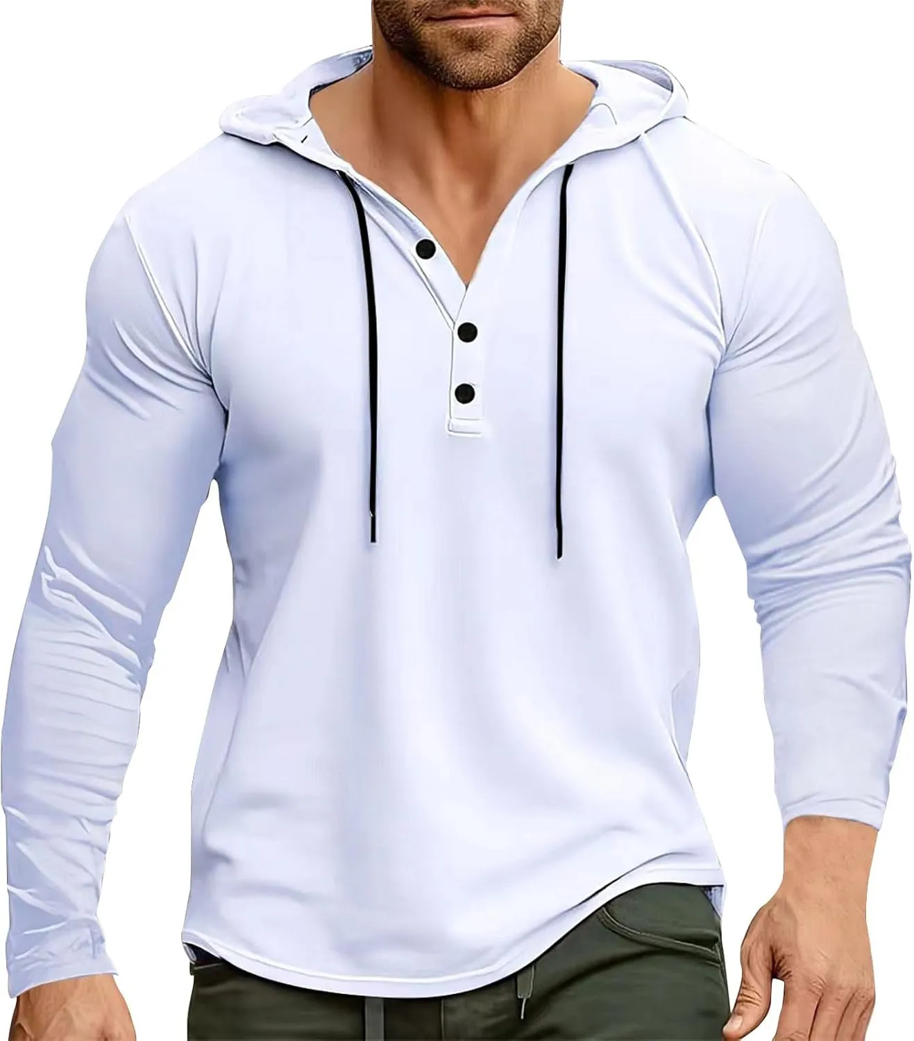 Hoodies For Guys Drawstring Outdoor Casual Comfy Work Workout Plain Sweatshirt