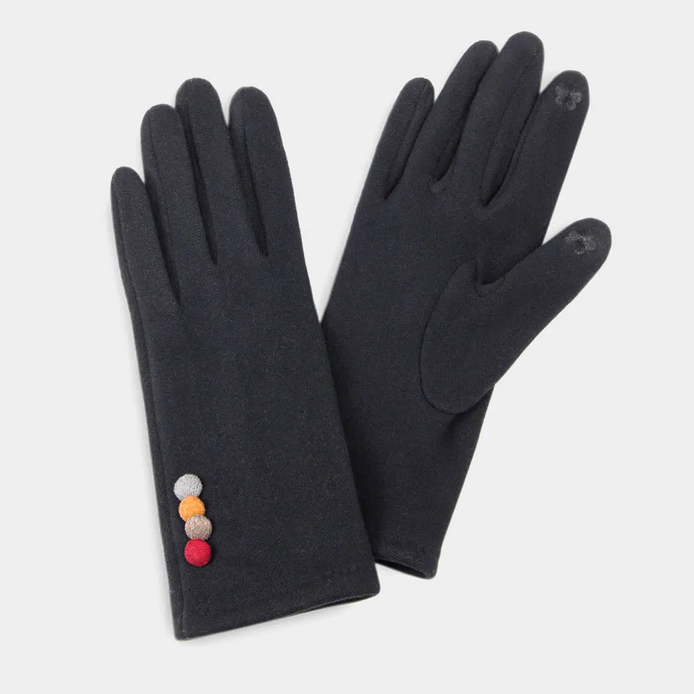 iLLASPARKZ BUTTON DECO FAUX SUEDE GLOVES