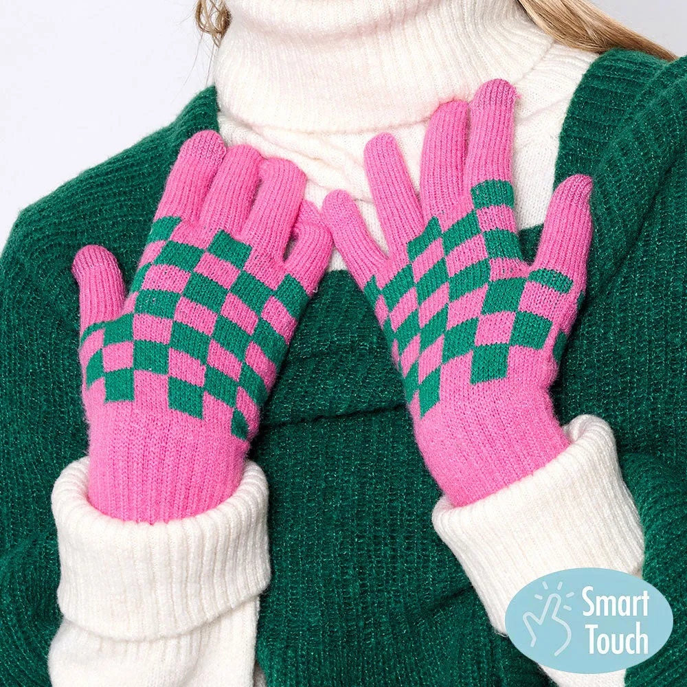 iLLASPARKZ Checkerboard Patterned Smart Touch Gloves