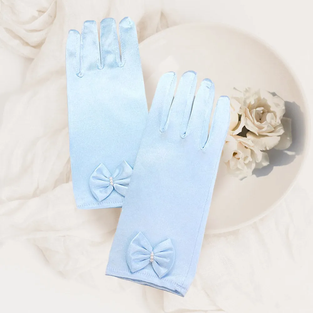 iLLASPARKZ Dressy satin bow gloves