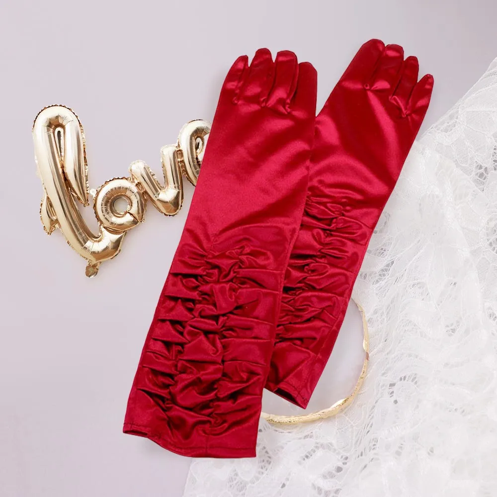 iLLASPARKZ Dressy satin ruffle gloves