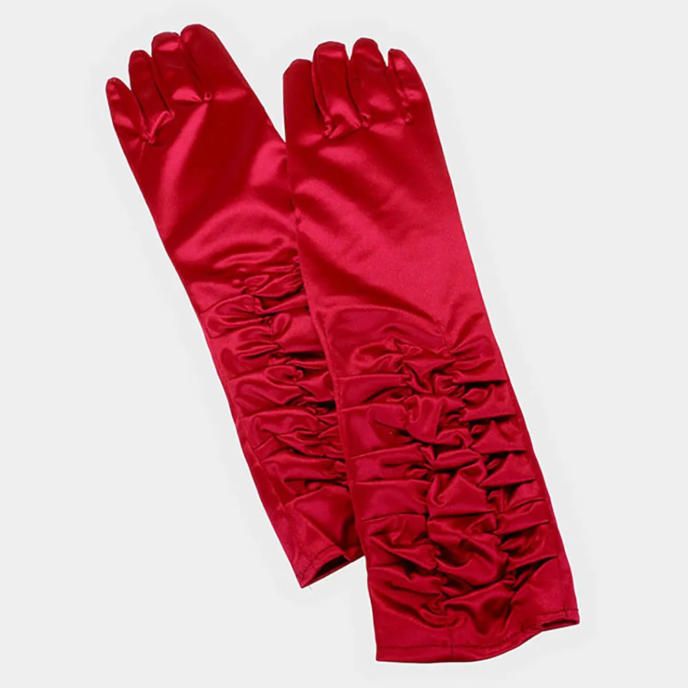 iLLASPARKZ Dressy satin ruffle gloves