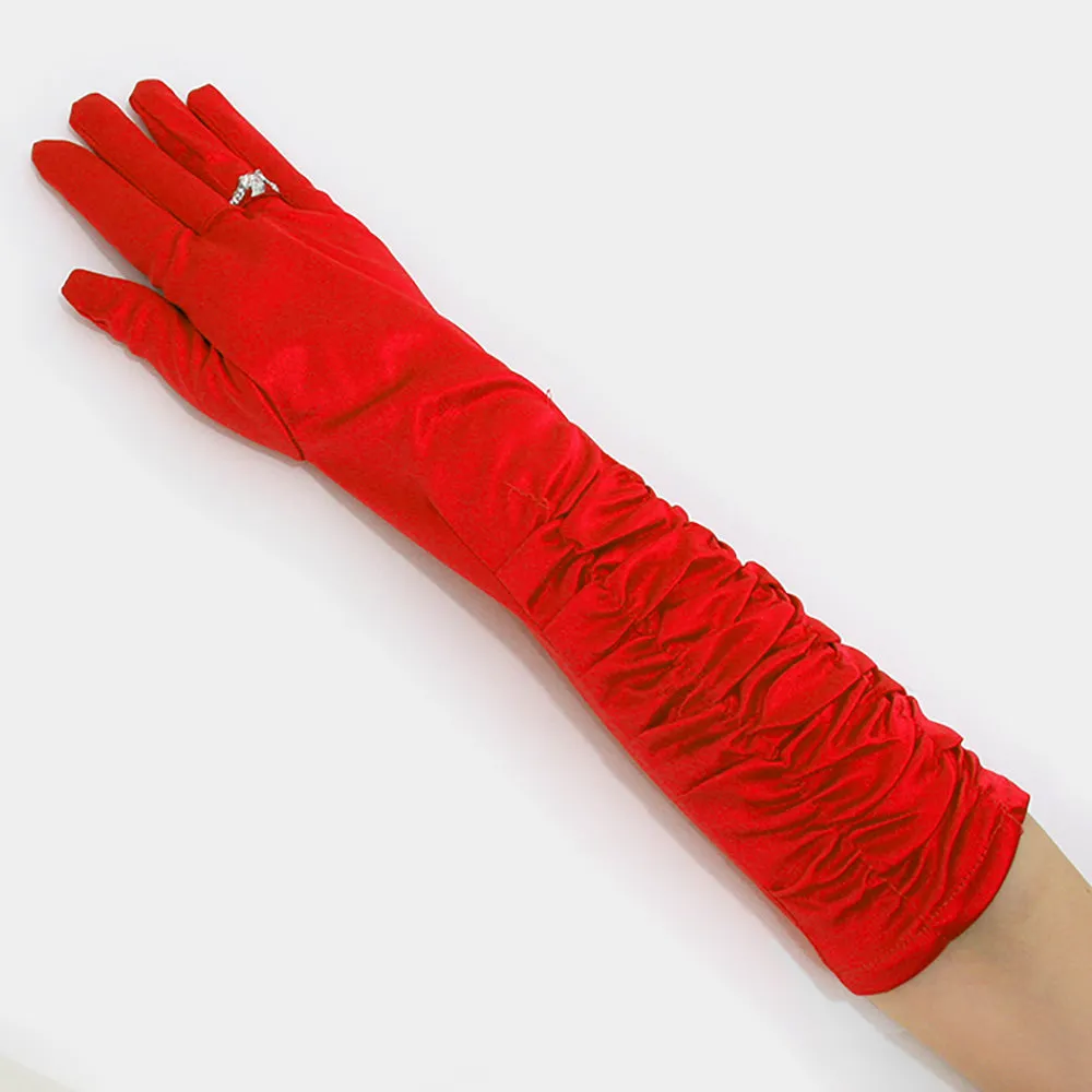 iLLASPARKZ Dressy satin ruffle gloves
