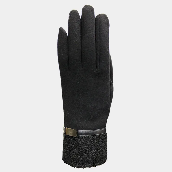iLLASPARKZ Faux leather detail smart thermal gloves