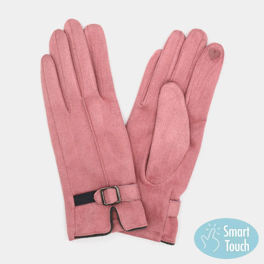 iLLASPARKZ Faux suede Band Smart Touch Gloves