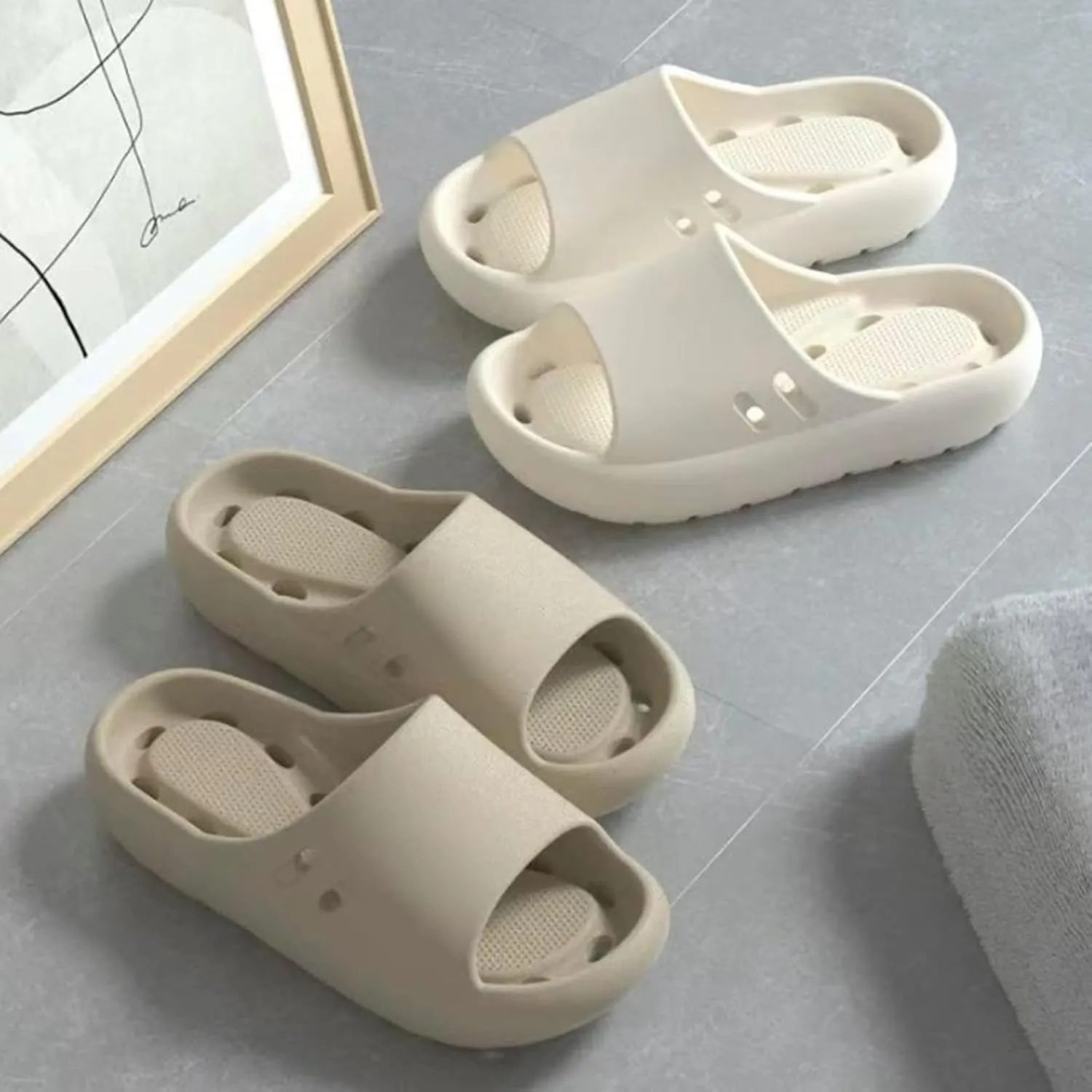 Indoor Slippers Waterproof Flip Flops for Men Shower Shoes for Living Room Pool Beach Spa Public Showers