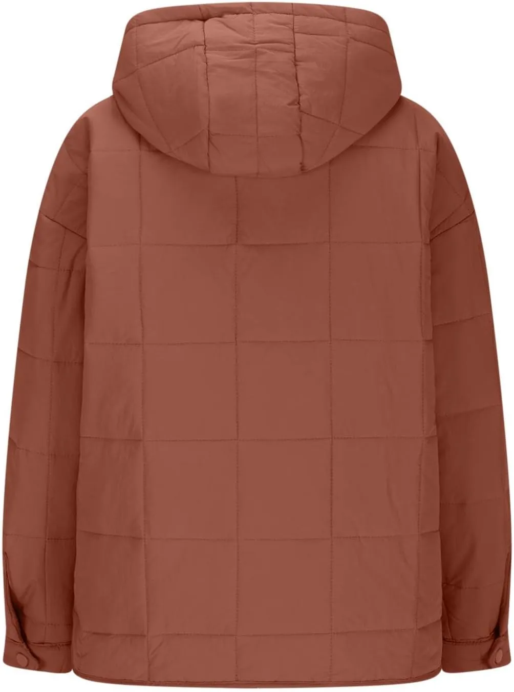 Jackets for Women Oversized Puffer Jacket Lightweight Long Sleeve Warm Quilted Pullover Winter Coat with Pockets