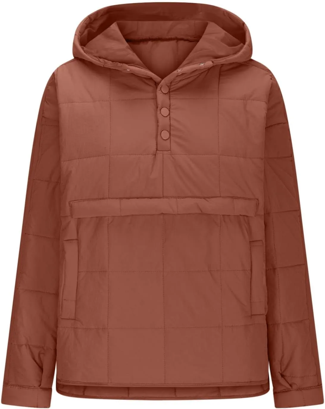 Jackets for Women Oversized Puffer Jacket Lightweight Long Sleeve Warm Quilted Pullover Winter Coat with Pockets