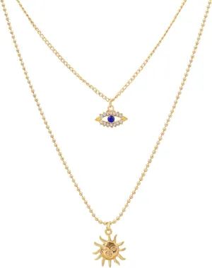 Layered Choker Necklaces for Women - 14K Gold Plated Dainty Layering Chain Necklace - Simple Adjustable Pendant Necklaces Layered Gold Chain Necklaces for Women Gifts