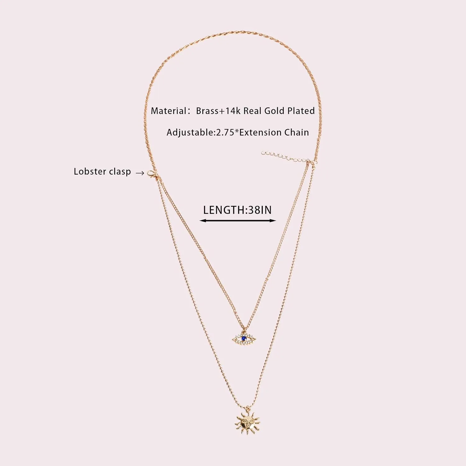 Layered Choker Necklaces for Women - 14K Gold Plated Dainty Layering Chain Necklace - Simple Adjustable Pendant Necklaces Layered Gold Chain Necklaces for Women Gifts