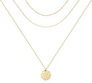 Ldurian Layered Necklaces for Women - 14K Dainty Gold Plated Layering Chokers Necklaces Set Multilayer Delicate Necklace Trendy Adjustable Long Layered Necklaces for Women