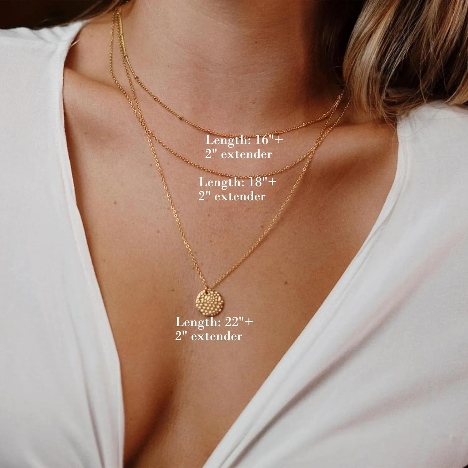 Ldurian Layered Necklaces for Women - 14K Dainty Gold Plated Layering Chokers Necklaces Set Multilayer Delicate Necklace Trendy Adjustable Long Layered Necklaces for Women