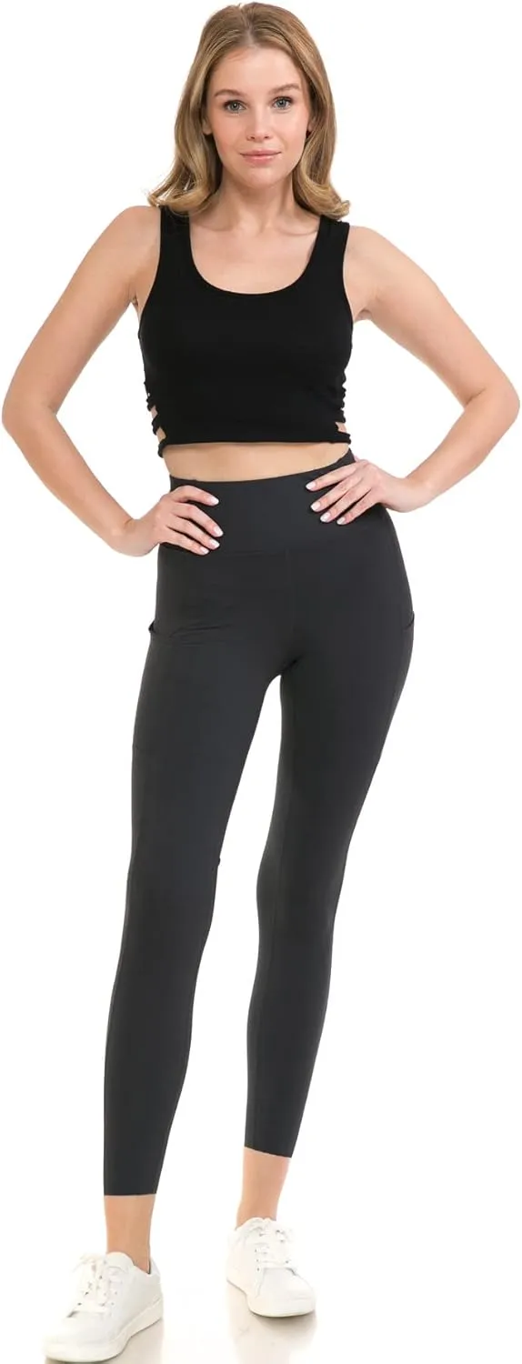 Leggings Depot High Waist 7/8 Leggings for Women Workout Yoga Pants with Pockets