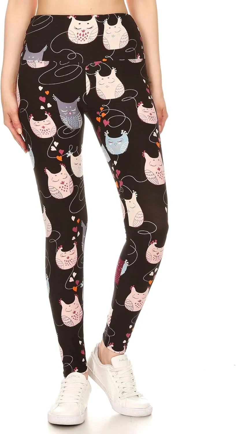 Leggings Depot High Waisted Checkered & Animal Print Leggings for Women - Regular, Plus, 1X3X, 3X5X