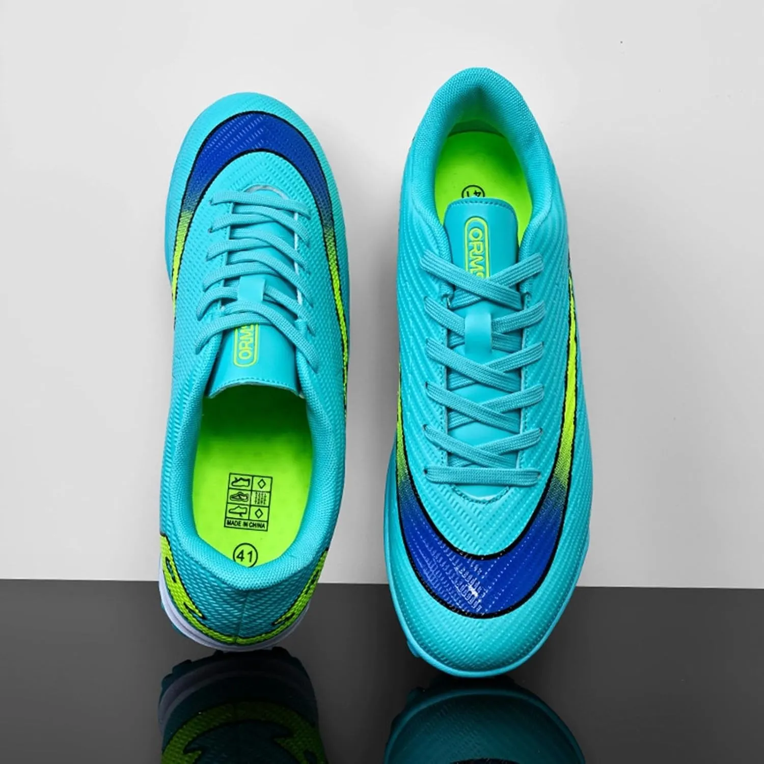 Lightweight Soccer Cleats, Football Cleats Breathable High Top Shock Resistant for Big Boys Youth Indoor Outdoor Athletic Training Sneakers