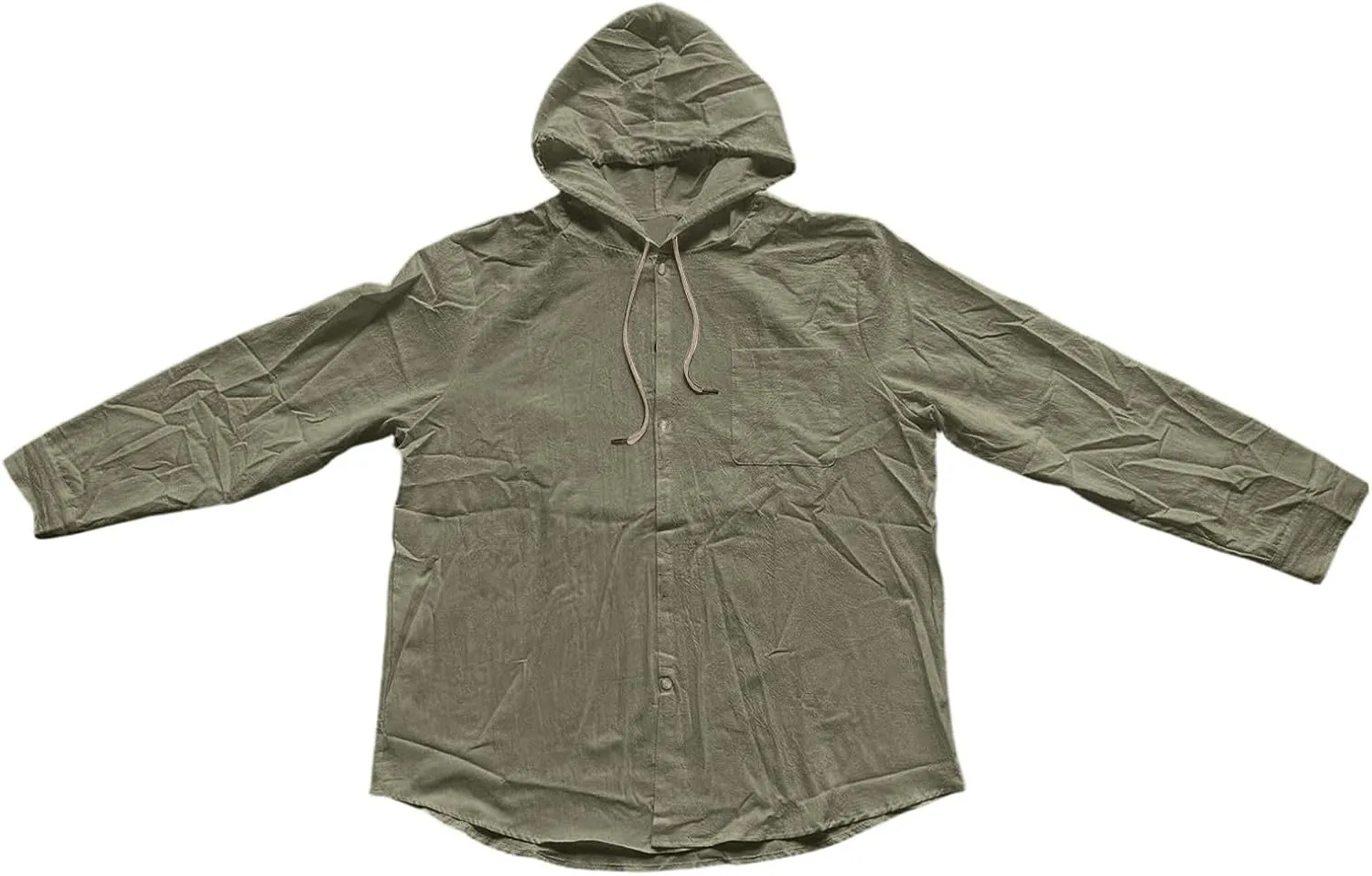 Linen Shirts for Men Long Sleeve Button Down Hoodies Sun Casual Beach Tee Linen Hawaiian V Neck T-Shirts with Pockets