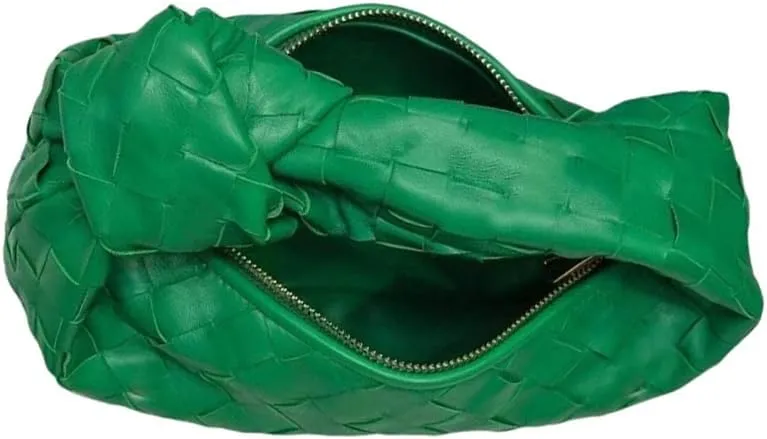 LingEva Leather Woven Hobo Bag