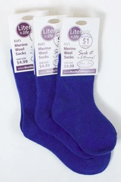 Little Ones' Merino Wool Socks for Literacy