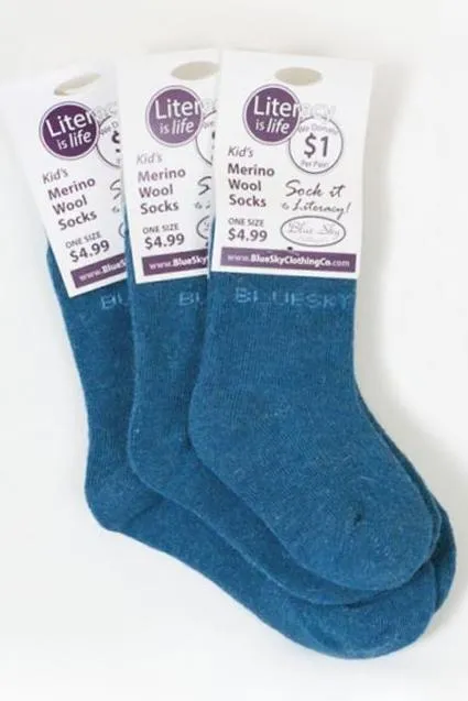 Little Ones' Merino Wool Socks for Literacy