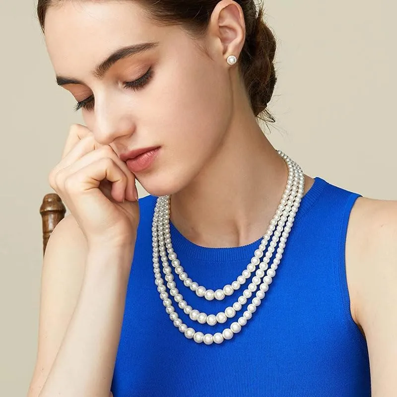 Long Pearl Necklace for women - Elegant Long Necklaces for Women Classic Pearl Choker Necklaces for Women Luxurious Pearl Necklaces for women Timeless Pearls Necklaces for Women Perfect for Weddings Parties Special Occasions