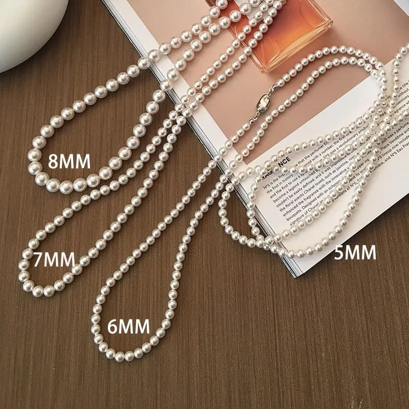 Long Pearl Necklace for women - Elegant Long Necklaces for Women Classic Pearl Choker Necklaces for Women Luxurious Pearl Necklaces for women Timeless Pearls Necklaces for Women Perfect for Weddings Parties Special Occasions