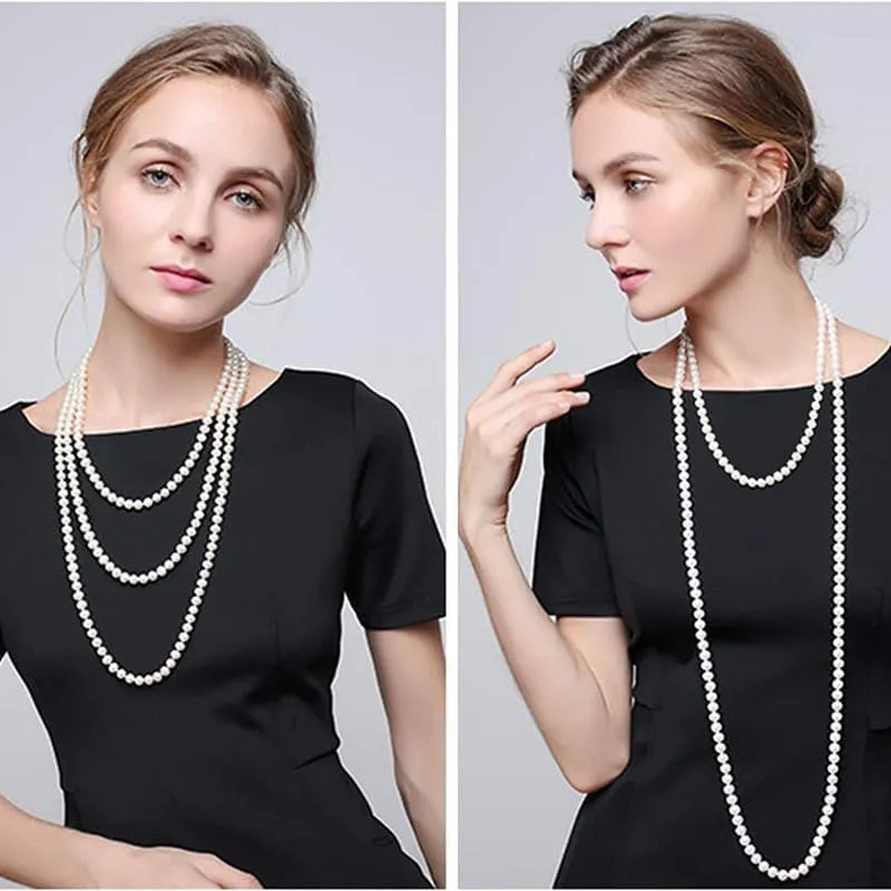 Long Pearl Necklace for women - Elegant Long Necklaces for Women Classic Pearl Choker Necklaces for Women Luxurious Pearl Necklaces for women Timeless Pearls Necklaces for Women Perfect for Weddings Parties Special Occasions