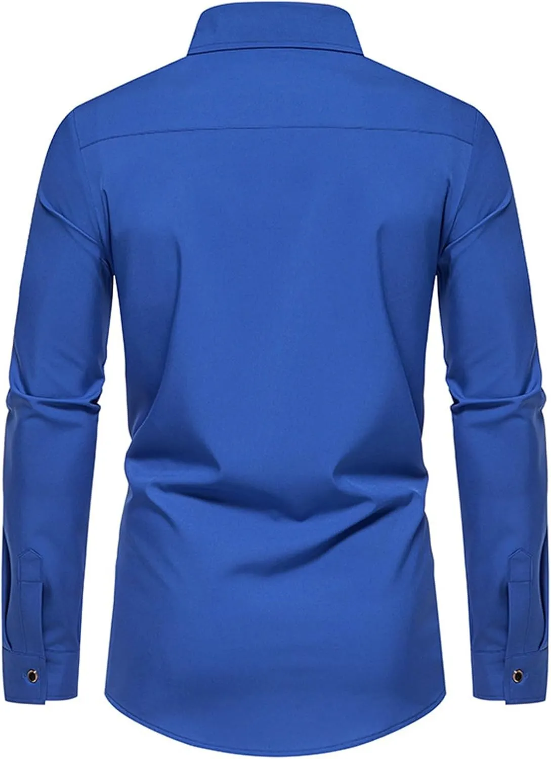 Long Sleeve T Shirt Men Casual Button Down Collared Dress Shirts Lightweight Slim Fit Wrinkle Free Business Shirt
