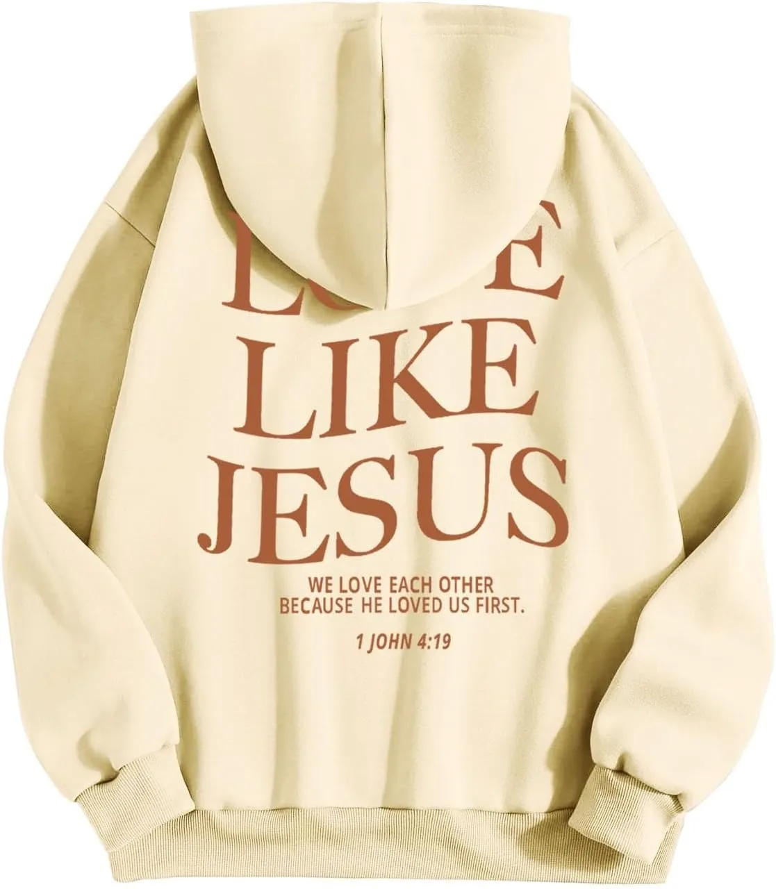 Love Like Jesus Sweatshirts for Teen Girls Long Sleeve Letter Preppy Cute Graphic Hoodies Drawstring Pullover Casual Oversized Hoodie Clearance