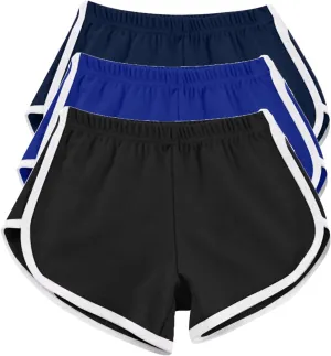 maisdgop Yoga Shorts for Women 3 Pack High Waisted Running Shorts Trendy Workout Dolphin Shorts Casual Summer Biker Shorts