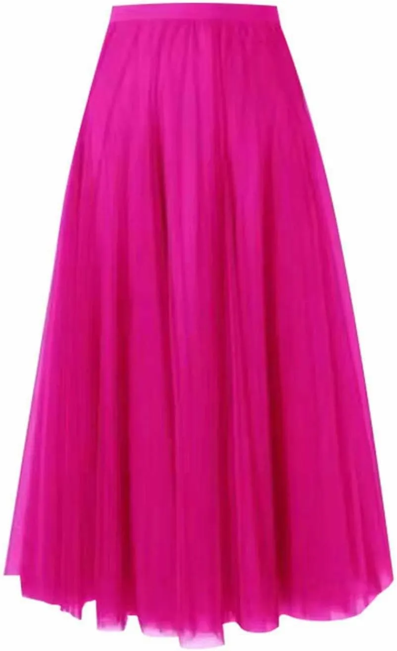 Maxi Skirts for Women Casual High Waisted Flowy Pleated A Line Midi Length Plain Skirt Trendy Cute Vacation Dress