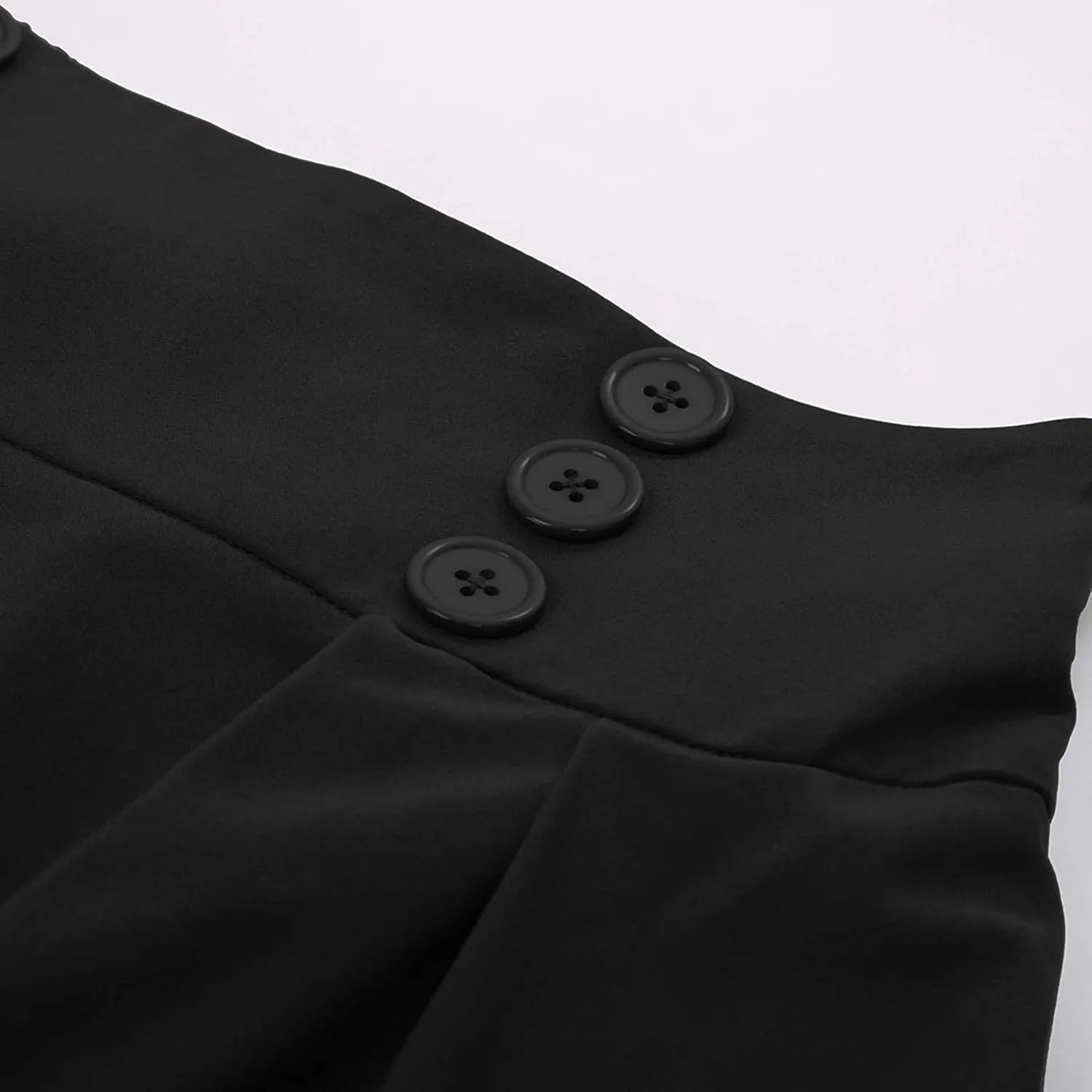Maxi Solid Skirt for Women High Waisted A-Line Pleated Skirts Elastic Knee Length Casual Flowy Swing Flared Skirt